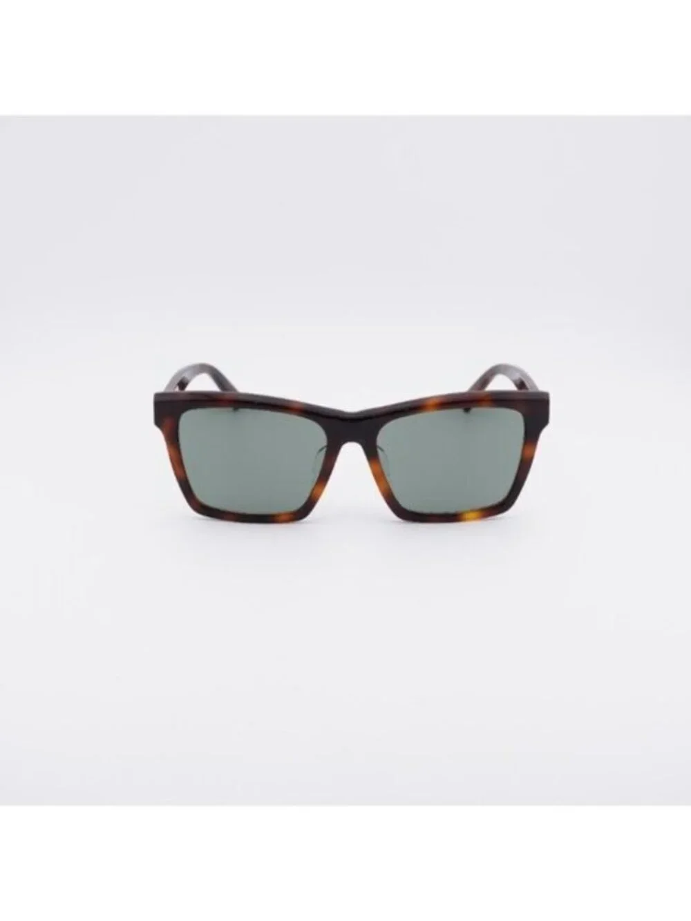 Saint Laurent SL M104/F 003 Sunglasses Havana Square Frame, Green Lenses